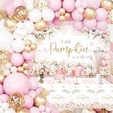 Fall Pumpkin Baby Shower Balloon Arch Kit: Pink, Gold & White Decor