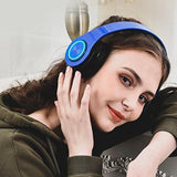 Kids Bluetooth Over Ear Headphones, Colorful Led Lights Headphones With Built-