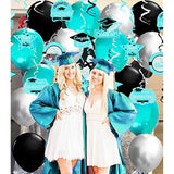 Teal Turquoise Graduation Party Decorations 2026/Turquoise Teal Black Graduation Decorations 2026 Teal Silver Black Hanging Swirls 15Pcs Class Of 2026