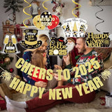 Gold Cheers to 2025 Happy New Year Banner Party Supplies