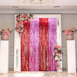 3 Pack Valentines Foil Fringe Curtains Valentine'S Day Party Decorations 3.3X6.6 Ft Red Pink Tinsel Metallic Photo Booth Props Backdrop Streamers For Valentine'S Day Decor Birthday Wedding