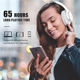 Bluetooth Headphones Over Ear, 65 Hours Playtime Wireless Headphones With Microphone, Foldable Lightweight Headset With Deep Bass, Hifi Stereo Sound For Travel Work Laptop Pc Cellphone