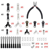 143 Pcs Zipper Repair Kit Zipper Replacement With Install Plier For Ba
