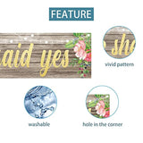 He Asked She Said Yes Backdrop Banner Decorations, Large Wedding Engagement Party Sign Supplies, Bridal Shower Photo Booth Props Décor (9.8X1.6Ft)