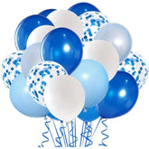 Royal Blue Confetti Balloon Set: 50-Piece Party Decorations