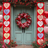 Big, Conversation Hearts Valentines Banners - 72X12 Inch | Valentines