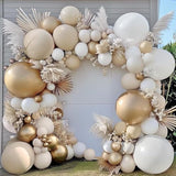 White Sand Gold Balloon Arch Double Stuffed Neutral Beige for Baby Shower Party