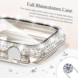 2-In-1 Waterproof Bling Case Compatible For Apple Watch Screen Protector 40Mm 41Mm 42Mm 44Mm 45Mm 46Mm Ultra 49Mm Series 10 9 8 7 6 5 4 Se 2, Glitter Rhinestone Face Cover For Iwatch Accessories