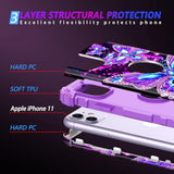 Glow in the Dark Heavy Duty Shockproof Case for Apple iPhone 11 6.1 inch, Compatible with iPhone 11 Case, Three Layer Full Protection Hard Plastic Bumper+Soft Silicone Protective Case