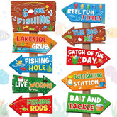 20-Pc “Gone Fishing” Sign Set Kids Fishing Party Decor