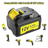 Replace For Dewalt 12V 5.0Ah Battery Dcb120 Lithium Ion Replacement Battery For Dewalt 12V Max Dcb123 Dcb127 Cordless Power Tools