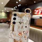 For Galaxy S25 Case Wrist Band Kickstand Cover Ultra Slim Imd Animal Pattern Shockproof Protection Holder Cover For Samsung Galaxy S25 5G(Cartoon Characters)