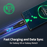 External Hard Drive Cord 2Ft (2-Pack), Usb 3.0 A To Micro B Cable, Micro Usb 3.0 Cable, Compatible With Samsung S5 / Note 3 / Pro 12.2, Seagate, Western Digital Wd My Passport, Toshiba And More