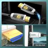 4K Hdmi Fiber Optic Cable 3Ft Feet 4K 60Hz 18Gbps Hdr10 Hdcp2.3 3D Slim Flexib