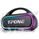 Portable Bluetooth Speaker, 30W Peak, 12H Playtime, Ipx5 Waterproof With Light, Tws Pairing, Wireless Speaker For Home/Party/Outdoor/Beach, Birthday Gift (Black)