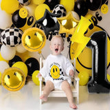 7 Pcs 'One Happy Dude' Birthday Decorations Lightning Bolt Balloons for Kids