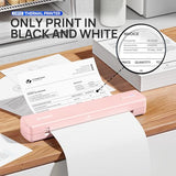 Portable Printer Wireless For Travel, D810 Bluetooth Thermal Printer Support For 8.5"X11" Us Letter, Inkless Compatible With Ios, Android, Laptop For Office, Car And Home With Carry Case, Black