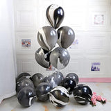 30PCS Black Tie Dye Swirl Balloons for Birthday, Candyland, Hippie Party Decor