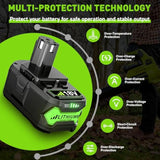 7.0Ah 18V 2Pack Replacement For Ryobi 18V Battery One+ Plus Li-Ion P108 P102 P103 P104 P105 P107 P109 P122 Pbp005 Rb18L50 Cordless Power Tools With Led Indicator