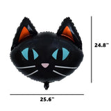 6Pc 25.6" Black Cat Halloween Foil Balloons – Party & Birthday Decorations