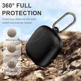 Compatible With Shokz New Openfit 2 Case Cover, Soft Silicone Shockproof Protective Skin Case For Shokz Openfit 2 Open-Ear Wireless Earbuds With Cleaner Kit & Carabiner (Black)