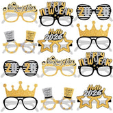 12pcs New Year 2026 Glasses Photo Booth Party Favors