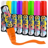 Chalk Window Markers For Cars Glass Washable, 8 Colors Liquid Chalk Markers Pen, 15Mm Jumbo Window Paint Markers For Auto Glass, Neon Chalkboard Markers For Christmas Poster Bistro Business