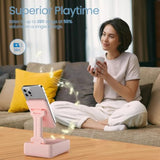 Gift For Women Foldable Cellphone Stand With Bluetooth Speaker Wireless Speaker With Phone Holder Birthday Gift Idea For Mom Dad Cool Gadget Pink