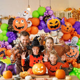 153Pcs Halloween Balloon Arch Kit - Ghost, Pumpkin, Candy & Black Orange Green Purple