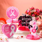12 Pcs Breast Cancer Awareness Decorations, Pink Ribbon Centerpiece