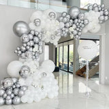 50pcs 12" Metallic Silver Balloons for Wedding, Birthday & Party Decor