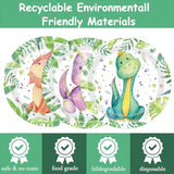 48Pcs Baby Dinosaur Paper Plates Dinosaur Birthday Party Decorations Dino Theme Tableware Decorations For Dino Roar Party Baby Shower Supplies, 7.1 Inches