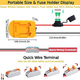 Power Wheels Adapter Compatible With Dewalt 20V Battery With Fuse & Wire Terminals?Work With 20V Dcb205 Dcb206 Dcb200 Lithium Battery Converter For Rc Car,Robotics,Rc Truck,Diy Use