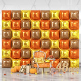 48pcs Orange Gold Brown Foil Balloons Wall Backdrop Metallic Fall Balloon Arch Kit