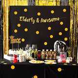 Pre-Strung Elderly And Awesome Gold Glitter Banner - Funny Retirement Decorations For Men And Women - Retirement Party Supplies And Gifts