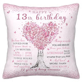 13 Year Old Girl Gifts Pillow Cover 18X18 Inch - 13Th Birthday Decorations/Gifts For Girls Pillowcase - Best Presents For 13 Year Old Girl Pillow Cover