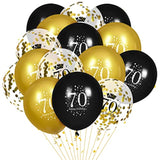 70Th Birthday Balloons For Men, 15 Pcs Black Gold Happy 70Th Birthday Balloons, Black Gold 70Th Birthday Party Decorations Balloons For Men Women 70Th Birthday Decor