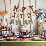 Beige Brown Happy Birthday Balloon Banner, 16 Inch Foil Mylar Cream Brown Happy Birthday Balloons Letters, Off White Birthday Sign, Neutral Tan Birthday Decorations