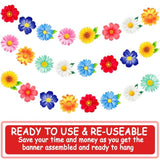 3Pcs Spring Flower Hanging Banners Daisy Garlands Floral Party Decoration For Spring Flower Theme Birthday Wedding Baby Shower Supplies