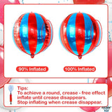 Big, Red And Blue Carnival Balloons - Pack Of 6, Circus Decorations |