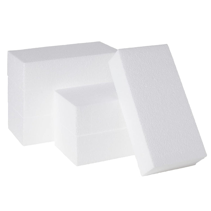 6 Pack Foam Blocks For Crafts, Polystyrene Brick Rectangles For Diy, P