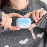 Compatible With Airpods 3Rd Generation Case 2021 Soft Tpu With Cleaner Kit Cartoon Fish Keychain Protection Cover For Airpods 3-Clear Blue