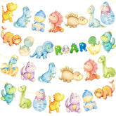 4Pcs Dinosaur Baby Shower Banners Dinosaur Birthday Party Decorations Dino Theme Banners For Roar Dinosaur Party Baby Shower Supplies