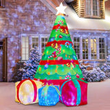 7 Ft Christmas Decorations Inflatables Tree Outdoor Blow Up Yard Gift Box With Built-In Leds For Indoor Party Garden Law