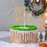 Happy New Year Cake Topper Cheers 2026 Gold Glitter Party Decorations