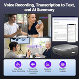 2025 Ai Wireless Mouse With Voice Recorder, Real-Time Transcribe & Ai Summarize, Detachable Presentation Click Powerpoint Presentations Remote, Air Mouse For Work /Lectures/Meetings (Advanced, Silver)