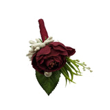 6 Pieces/Lot Groom Boutonniere Man Buttonholes Diy Wedding Artificial False Flowers Party Decoration (Wine Red)