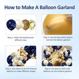 Navy Blue & Gold Balloon Arch Kit: Party Decorations