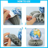 9pcs Outer Space Birthday Honeycomb Centerpieces - Galaxy & Astronaut Decor