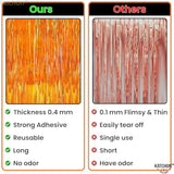 Xtralarge Orange Fringe Backdrop Curtain - 3.2X8 Feet, Pack Of 2 | Orange Streamers For Basketball Party Decorations, Birthday Decorations, Graduation Decorations 2026 | Basketball Backdrop